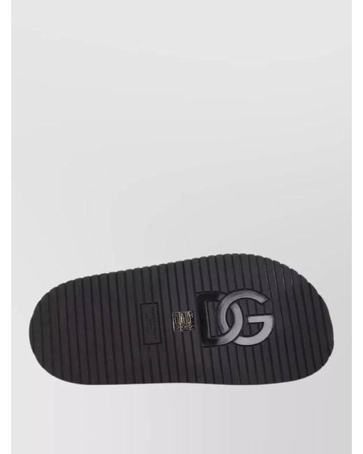 Dolce & Gabbana Black Leather Slides for men