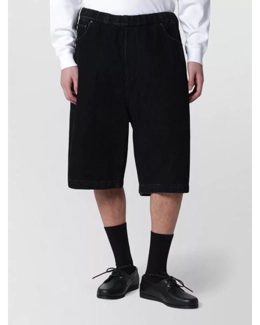 Entire studios Black Knee Length Shorts Side And Back Pockets for men