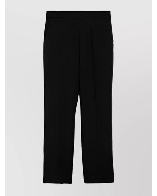 Max Mara Black Wool Slim-Fit Cropped Trousers