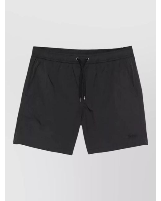 Herno Black Nylon Beach Shorts Back Pocket Eyelets for men