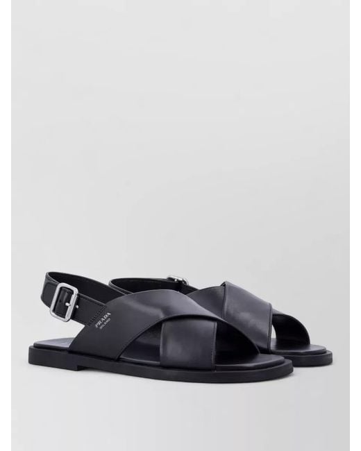 Prada Multicolor Leather Sandals Open Toe Rubber Sole Straps for men