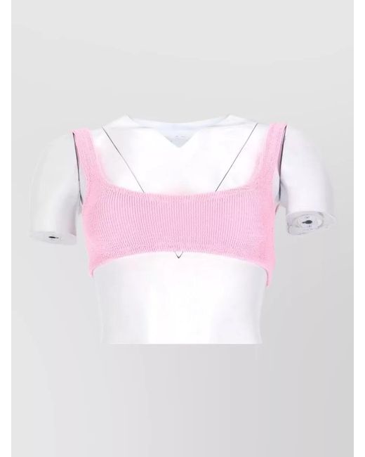 Mc2 Saint Barth Pink Crinkle Bikini Top