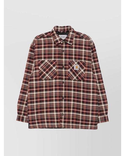 Carhartt Red Plaid Pattern Long Sleeve Shirt Jacket for men
