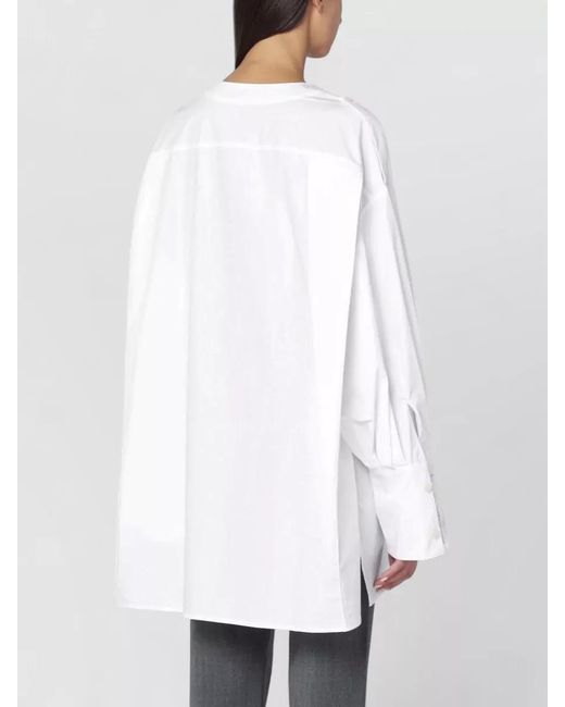 Thelatest White Long Sleeve Dress Side Slits Design