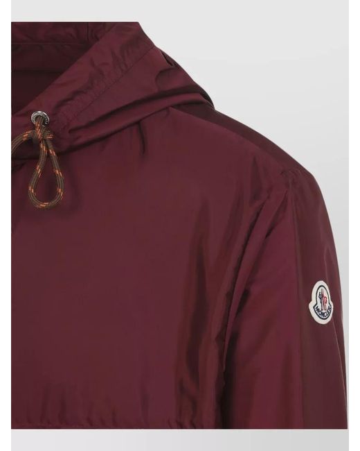 Moncler Red Hooded Raincoat for men