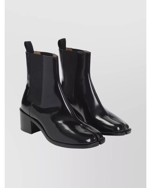 Maison Margiela Black Tabi City Chelsea Ankle Block Heel Boot
