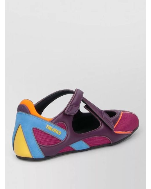 The Attico Purple Mesh Cutout Ballet Flats