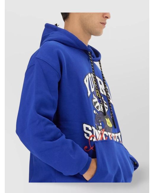MSGM Blue Regular-Fit Hoodie for men
