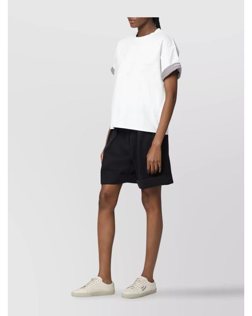 Bottega Veneta White Ribbed Cotton Crew Neck T-Shirt
