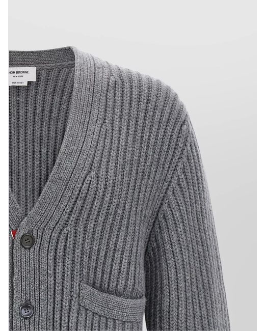 Thom Browne Gray Cashmere Cardigan for men