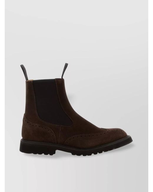 Tricker's Brown Suede Finish 'Henry' Ankle Boots for men