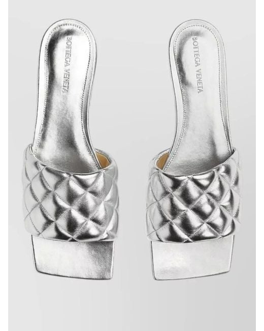 Bottega Veneta White Calfskin Flat Sandals