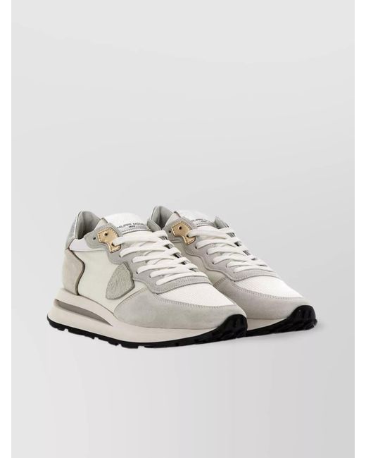 Philippe Model White Leather Low-Top Sneakers