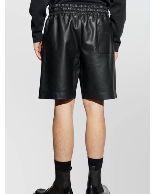 Gucci Black Lamb Leather Knee-Length Tailored Shorts for men