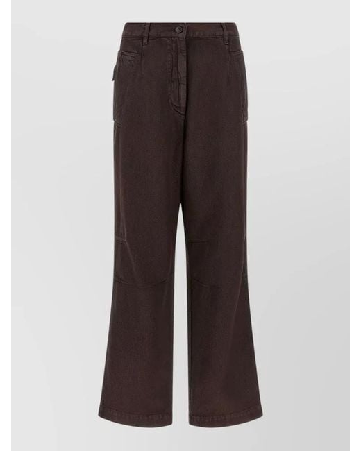 Dries Van Noten Brown Cotton Straight-Leg Jeans