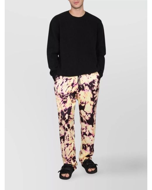 Dries Van Noten White Viscose Track Pants for men
