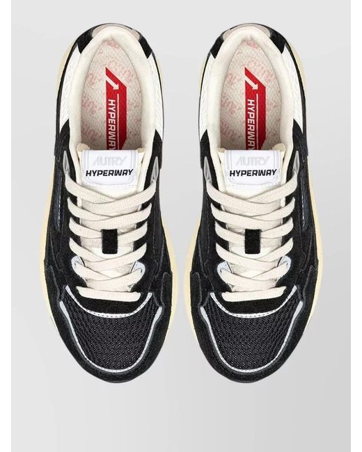 Autry Black Hyperway Sneakers Suede Mesh Running Silhouette