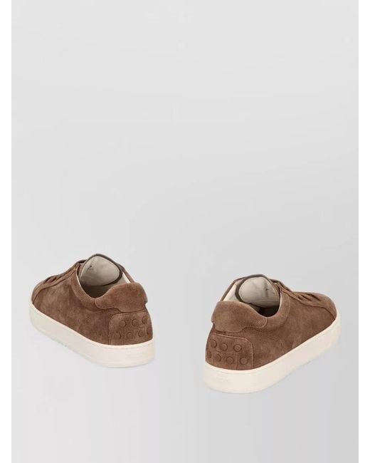 Tod's Brown Suede Lace Up Sneakers Rubber Sole for men