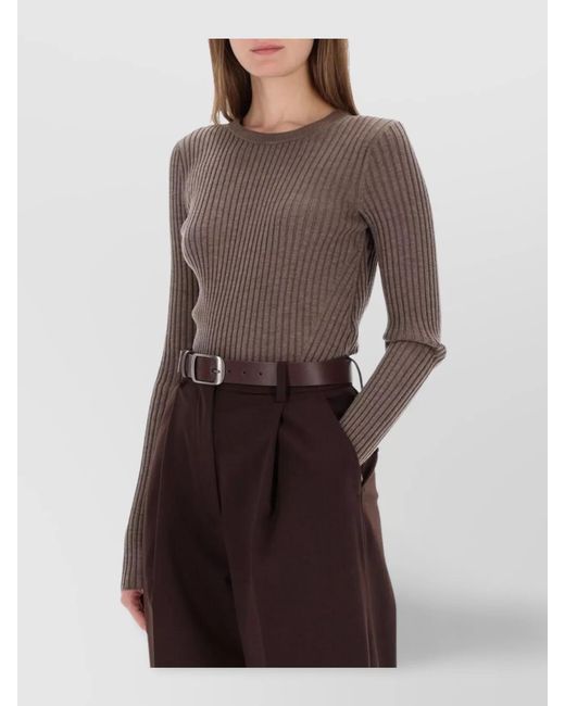 Helmut Lang Multicolor Ribbed Wool Open Back Top