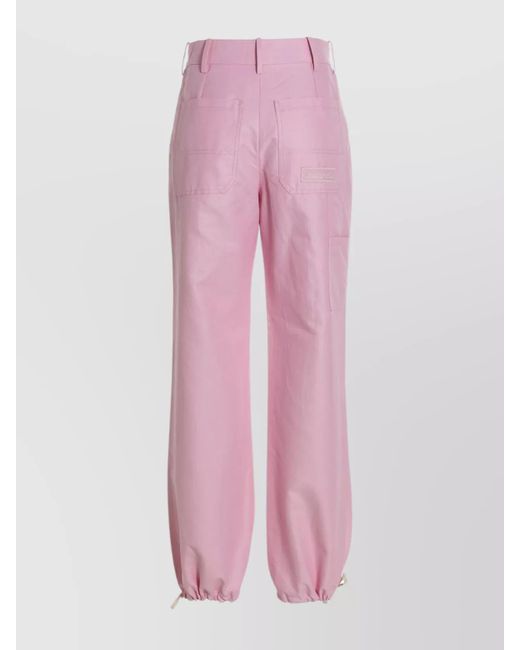 Marni Pink Logo Embroidery Straight Trousers
