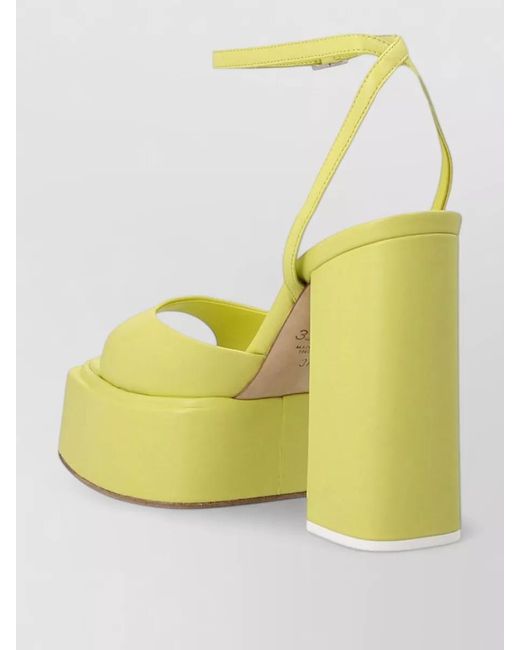 3Juin Yellow Beth Sandals Block Heel Open Toe