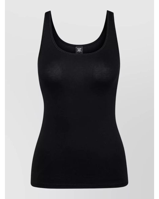 Calida Black Scoop Neckline Sleeveless Stretch Top