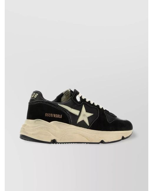 Golden Goose Deluxe Brand Black Leather Panelled Low-Top Sneakers