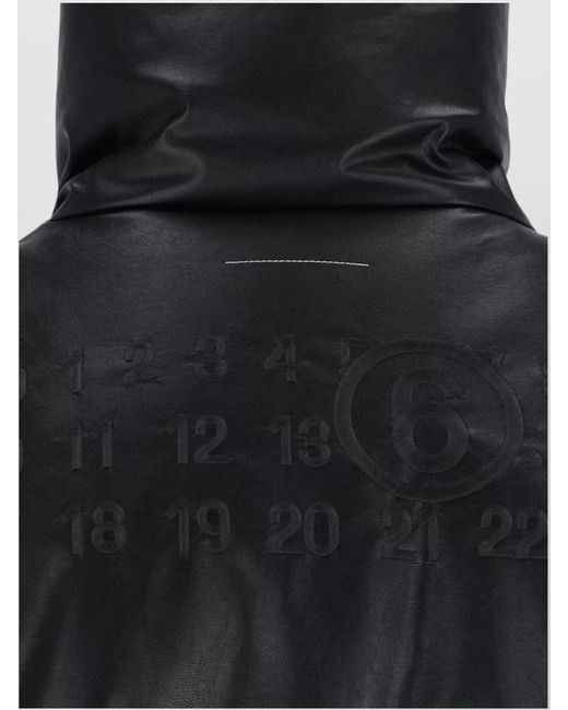 MM6 by Maison Margiela Black Quilted High Collar Jacket With Side Pockets