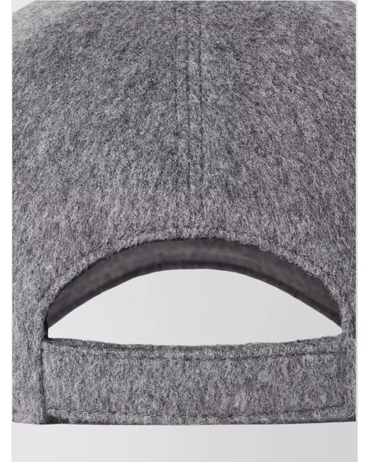 Fendi Gray Wool Cashmere Baseball Cap