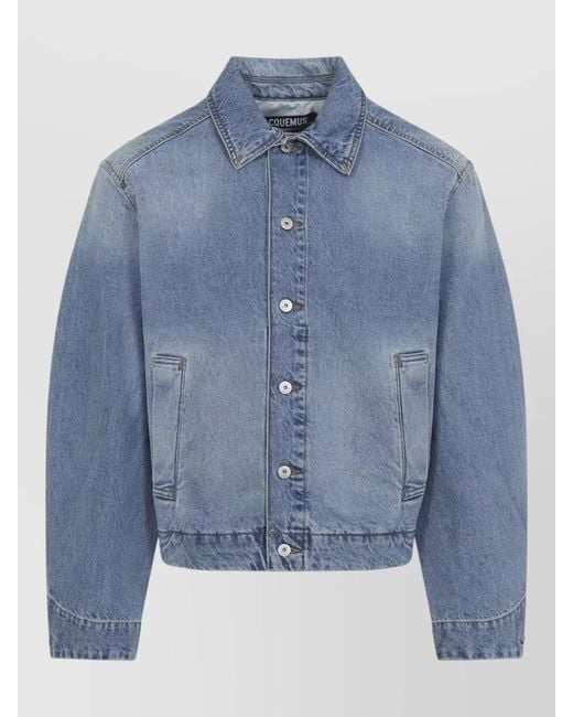 Jacquemus Blue Denim Straight-Fit Jacket for men