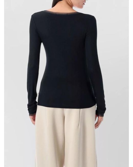 Remain Blue Long Sleeve Jersey Top Scoop Neck