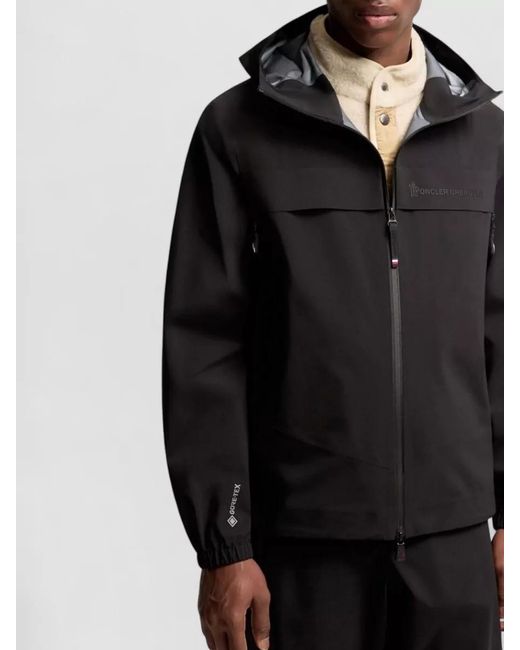 Moncler Black Hooded Packable Shell Jacket for men