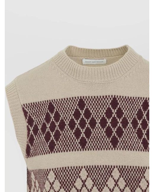 Dries Van Noten Multicolor Sleeveless Knit Top Geometric Pattern for men