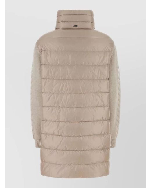 Herno Natural High Collar Nylon Quilted Down Jacket