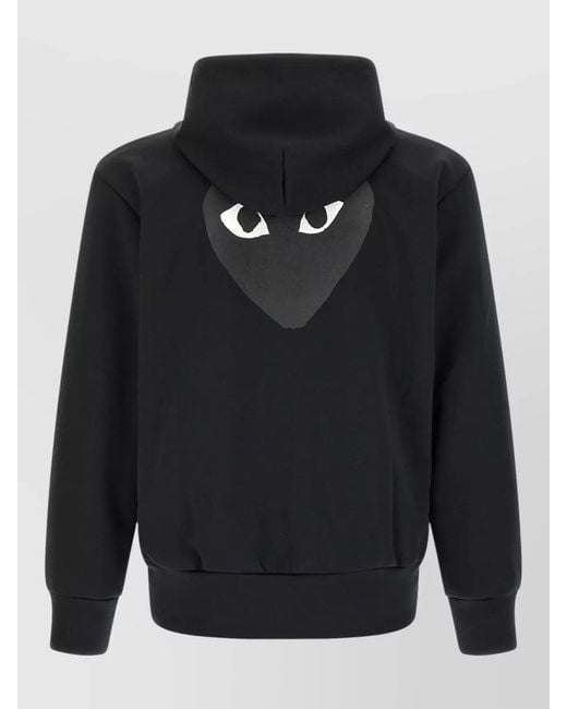 COMME DES GARÇONS PLAY Black Polyester Zip-Up Hoodie for men