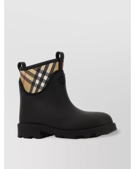 Burberry Black Rubber Ankle Boots for men