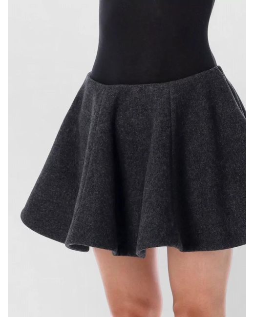 Ganni Blue High Waist Wool Mini Skirt Flared