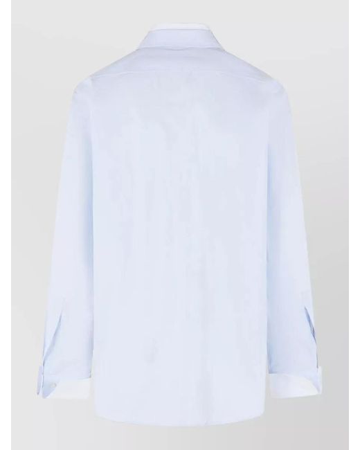Acne White Cotton Shirt Tailored Collar Detailed Cuffs for men
