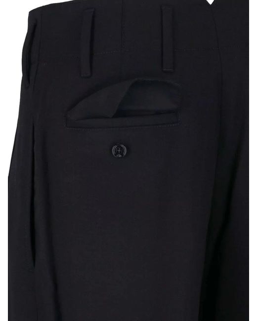 AMI Black Tailored Straight Pants Side And Back Pockets