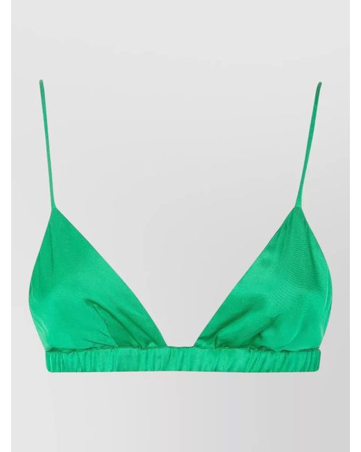 Frankie Shop Green Nina Satin Bralette Adjustable Straps Underband