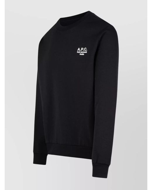 A.P.C. Blue 'rue Madame' Cotton Sweatshirt for men