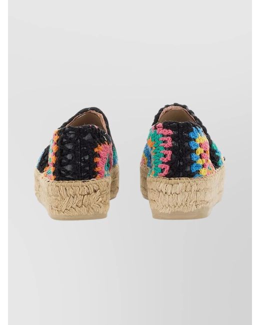 Manebí Blue Colorful Crochet Espadrilles Jute Sole