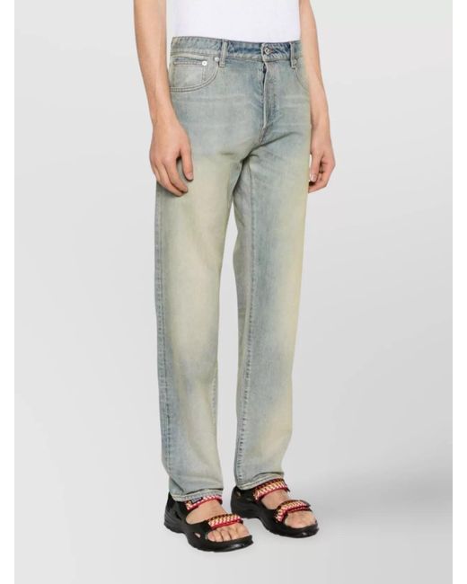 KENZO Gray Denim Slim-Fit Mid-Rise Straight-Leg Jeans for men