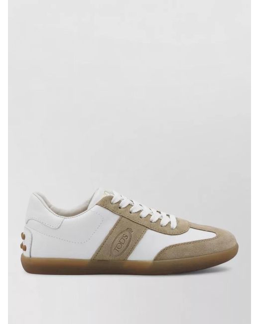 Tod's Metallic Suede Leather Low-Top Sneakers