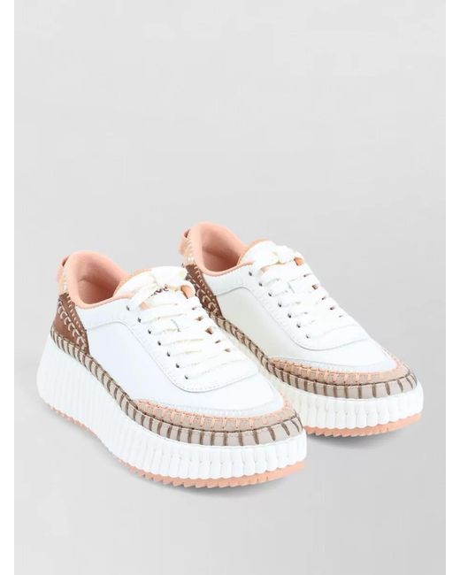 Chloé White Nama Low-Top Sneakers