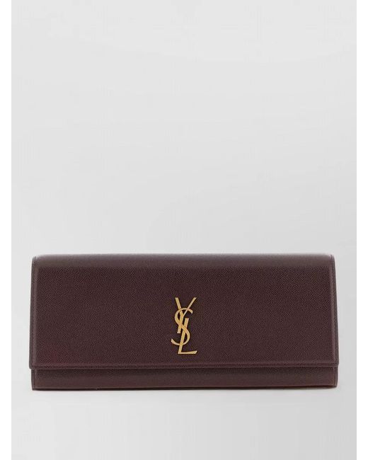 Saint Laurent Purple Kate Leather Clutch Bag