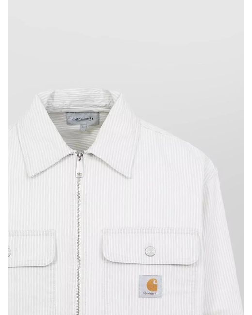 Carhartt White Mercer Jacket Buttoned Pockets And Cuffs for men