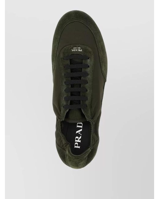 Prada Green Collapse Recycled Nylon Sneaker Rubber Sole for men