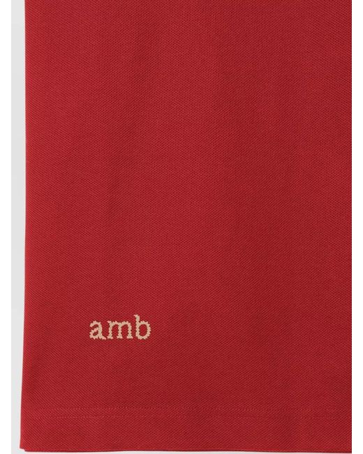 Burberry Red Cotton Polo Shirt Contrasting Check Collar for men