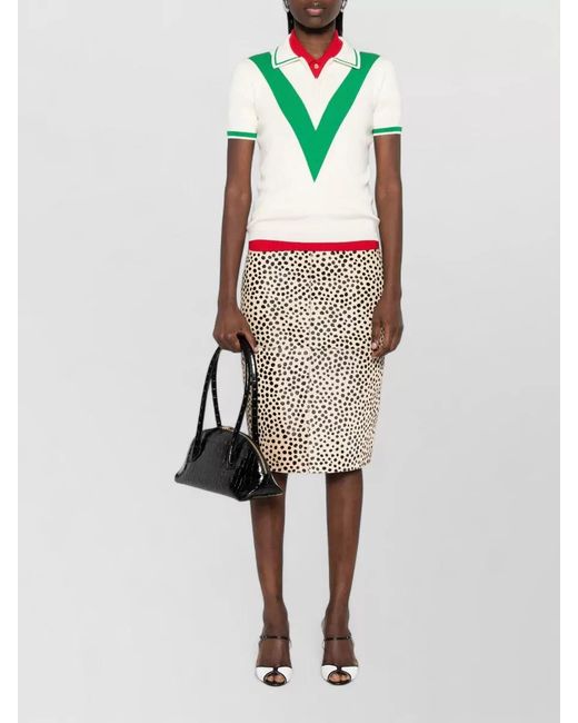 Valentino Garavani Green Ribbed Polo Top